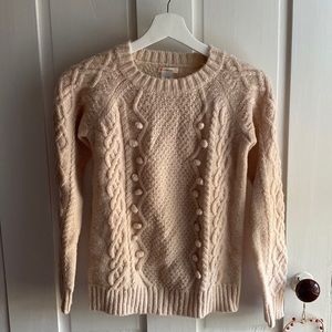 CREWCUTS girls Aran sweater off-white size 14 like new